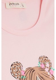Resim Breeze Kız Çocuk Tişört Havalı Kız Baskılı 2-6 Yaş, Pembe-Pembe 