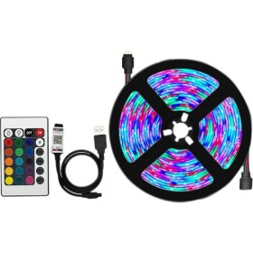 Resim Guiwuu USB LED Işık Denetleyici Esnek Rgb 5V2835 24KEY Denetleyici Işık Su Geçirmez Olmayan Tv Arka Plan Işığı ile (Yurt Dışından) 