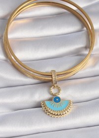 Resim Dodes Pirinç Gold Renk Nazar Boncuklu Ajda Charm Tg27bc1010 Çok Renkli 