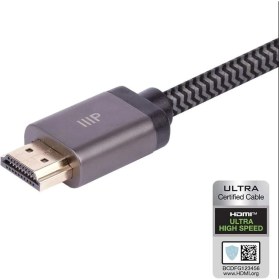 Resim Monoprice 8k Sertifikalı Örgülü Ultra Yüksek Hızlı HDMI Kablosu - HDMI 2.1 | 8K@60Hz | 48GB/SN | Cl2 Wall Rated | 28-30AWG | Siyah 2 M 
