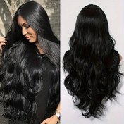 Resim Kadınlar için Şık 66.04cm Vücut Dalga Glam Peruk - Orta Bölünmüş, Parlak & Isıya Dayanıklı - Noel, Cosplay & Partiler için Mükemmel 