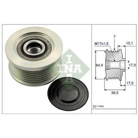 Resim Ina 535017710 - Alternatör Kasnağı Rulmanlı Nıssan Navara 2.5l Y 