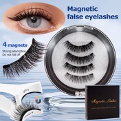 Resim 4 Adet Manyetik Kirpik Klipsli Set, 3D Bukleler İçin Uzatılmış C-Curl Kirpikler, Kabarık, Yapıştırıcısız, Rahat Giyim Sağlar. 5Mm, 7Mm Ve 10Mm Uzunluklarda Mevcuttur, Her Şerit Günlük Makyaj İçin Doğal, Narin Bir Görünüm Sunar. Dört Güçlü Manyetik Kirpik Yeniden Kullanılabilir, Uzun Süreli, Su Geçirmez Giyim İçin Tabanda Güvenli Bir Şekilde Katmanlıdır, Randevular Ve Partiler İçin Mükemmeldir. 