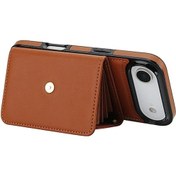 Resim Topshop1 Klt Çapraz Askılı Akordeon Kartlık Brown Iphone 16 Pro Max Kılıf Uyumlu 