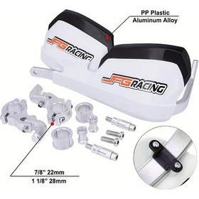 Resim Tongdashop Jfg Racıng Dirt Bike Beyaz El Koruyucu 7/8" 22mm Ve 11/8" 28mm Universal Motosiklet 