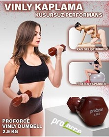 Resim Proforce VDB Dışı Vinil Kaplı İçi Çelik Döküm Ağırlık Dambıl 2.5 KG - 1 Adet 