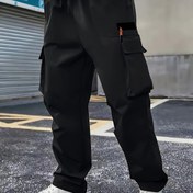 Resim Erkekler İçin Kargo Günlük Spor Pantolon - %100 Polyester, Normal Kesim Düz Bacak, Çoklu Cep Detaylı, Makinede Yıkanabilir, Tüm Mevsimler için Rahatlık ve Hafif Egzersiz Giyimi, Utilite Kıyafet | Düz Bacaklı Pantolon | Polyester Pantolon, BÜYÜK BEDEN 