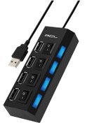 Resim ACL Ahb-01 Usb 2.0 Led Tasarım 4 Usb Portlu Anahtarlı Çoklu Çoğaltıcı Usb Çıkışı Office News 