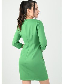Resim Koza Butik Kadın Düğme Detaylı Elbise 5202-24 001 