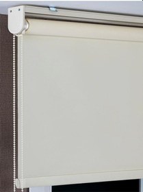 Resim İthal Kalın Krem Zebra Stor Güneşlik Perde Etek Dilimsiz Alüminyum Kasa 1. Kalite Krem 