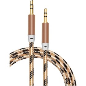 Resim Concord C-815 Örgülü Aux Ses Kablosu Gold 