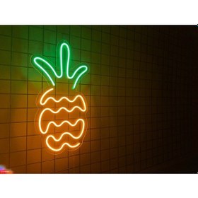 Resim Neon Led Tabela Ananas Modeli Duvar Dekorasyonu Renkli 