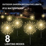 Resim 8 Modlu Güneş Enerjili Karahindiba Havai Fişek Işıkları Dış Mekan Su Geçirmez IP33, Metal Kaplama Bahçe Çim Dekoru Noel Cadılar Bayramı Yeni Yıl için, Donanım Dahil Kolay Kurulum, Dış Mekan Bahçe Işıkları | Meteor Yağmuru Efekti | Su Geçirmez Dış Mekan Işıklar, Dış Mekan Güneş Enerjili Işıklar 