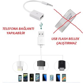 Resim Erkek Aux 3.5 Mm. To Dişi Usb Stereo Ses Mp3 Telefon Çevirici 