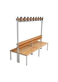 Resim Ayakkabılıksız 6 Ayaklı Çift Taraflı Bank, Kanca Şeritli Bank, 18 Kanca, 200x85x170 Cm, Spor Bankı 