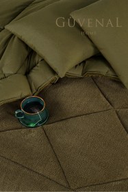 Resim Elite Wellsoft Çift Kişilik Çift Taraflı Yastık Kılıflı Lüx Yorgan Seti Yorgan Uyku Seti Çeyiz Yeşil 