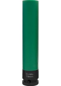 Resim Dianziye 1/2" Sürücü Yeşil Lastik Çivi Soketi - Krom-moly Çelik, Nilon Kılıf - Jant Koruması, Çizik Önleme, 19mm Uzunluk 