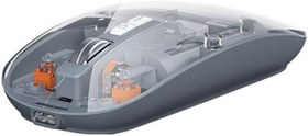 Resim Coverzone Şeffaf Kablosuz Mouse USB Reciever ile Bağlan Modern Transparan Tasarım ile Tarzını Yansıt M233 (Gri) 