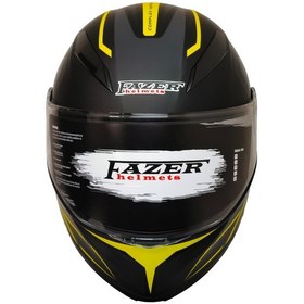 Resim Fazer Motosiklet Çene Açılır Kask Güneş Vizörü Motor Kaskı Duncan Yellow Siyah 