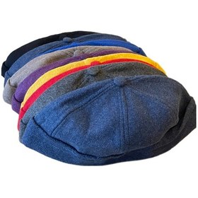 Resim Kışlık Kaşe Cap Ayarlanabilir Docker Şapka Kışlık Takke Şapka Retro Şapka Takke Ekose 2 
