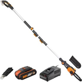 Resim WG349E 20VOLT 2.0AH Li-Ion Tek Akülü 20CM Profesyonel Teleskobik Saplı Açı Ayarlı Zincirli Dal Budama 