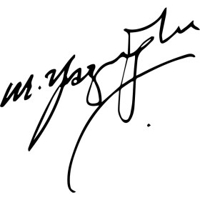 Resim Muhsin Yazıcıoğlu Imza STICKER17X17 cm Siyah 