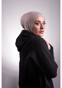 Resim Hürrem Bone Bej Pratik Hazır Geçmeli Bone Viskon Kumaş Hijab Spor 2106_12 Bej 