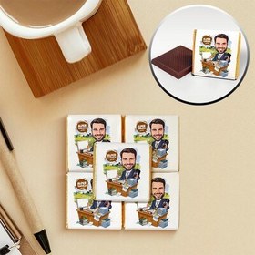 Resim CEO Temalı Karikatürlü Kupa ve Çikolata 