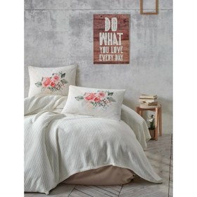 Resim Cotton Box Bond Tek Kişilik Pike Takımı Rosanna Krem 