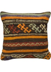 Resim Zehra Abla Halı Yeni El Dokuma Dekoratif Kilim Kırlent Yastık Kılıfı 6465 Çok Renkli 