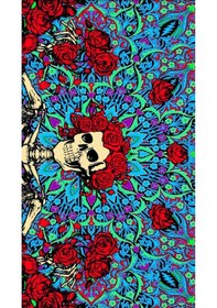 Resim Buffalo Bandana Flower Skulls Siyah 