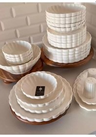 Resim Mien 29 Parça Sade Porselen Yemek Takımı 24s03 Beyaz 