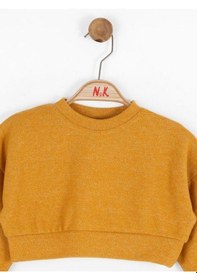 Resim Kız Bebek Simli Kazak-15108 Hardal 