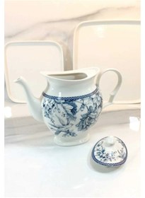 Resim Adelaıde Porselen Demlik Beyaz - Mavi 