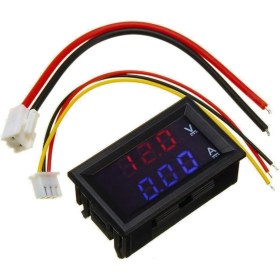 Resim 0.28 inç 100V 10A Çift LED Ekranlı Voltmetre ve Ampermetre Modülü 