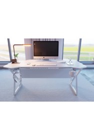 Resim Michael Brean Özel Tasarım 140 cm Oyuncu Masası Bardaklı ve Kulaklık Tutucu Hediye 