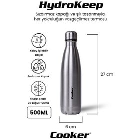 Resim Cooker Hydrokeep 500 Ml Paslanmaz Çelik Şişe Termos Ckr2053 Diğer 