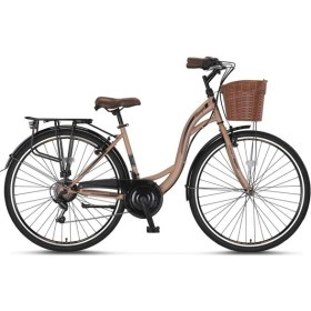 Resim Ümit 2810 Alanya Sepetli Kadın Şehir Bisikleti 28 Jant 21 Vites Kahverengi Siyah 