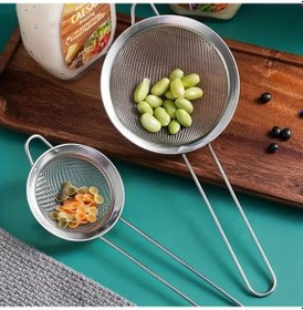 Resim Mybru Paslanmaz Çelik Pratik 2'li Çay Süzgeci Sebze Makarna Un Süzgeç 12 16 Cm Metalik Gri 