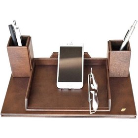 Resim Tabac Deri Masa Üstü Telefon Ve Gözlük Tutucu 362 