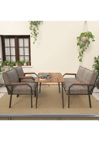 Resim Mygusi Hayal Balkon, Bahçe, Cafe, Teras - Metal Kanepe Koltuk Takımı - 2+1+1 Masali Cappucino 