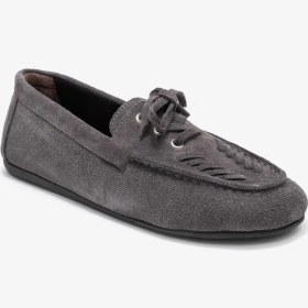 Resim Luvi Shoes Lorven Füme Süet Hakiki Deri Bağcıklı Kadın Loafer Ayakkabı Füme 