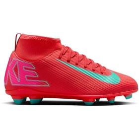 Resim Nike Mercurial Jr Superfly 10 Club Fg/Mg Çocuk Kırmızı Futbol Krampon FQ8318-800 