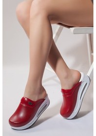 Resim Airmax Taban Ortopedik Sabo Terlik Doktor Hemşire Terliği Kırmızı 