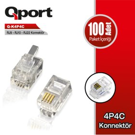 Resim Qport Q-k4p4c Rj9-rj10-rj22 Telefon Soketi 100 Lü Paket 