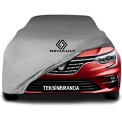 Resim ULTRASHOP Renault Megane 4 Sedan (2016 - ) Gri Kumaş Araba Branda Logolu Penye Oto Branda 