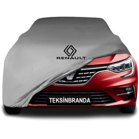 Resim ULTRASHOP Renault Megane 4 Sedan (2016 - ) Gri Kumaş Araba Branda Logolu Penye Oto Branda 