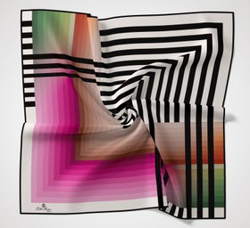 Resim Silk Home Twill Eşarp Zebra Geçiş Desen - pembe 