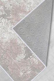 Resim Rovigo Dijital Baskı Yıkanabilir Kaymaz Taban Salon Halısı RVG1387-HY-1075, Pembe, 100 x 150 