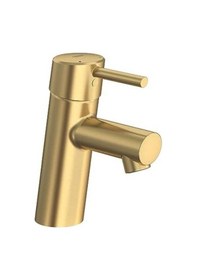 Resim 34270gna, Tek Delikli Tek Kulplu S Boyutlu Banyo Bataryası 1.2 Gpm, Fırçalanmış Soğuk Gün Doğumu Fırçalanmış Altın Açık Bej 